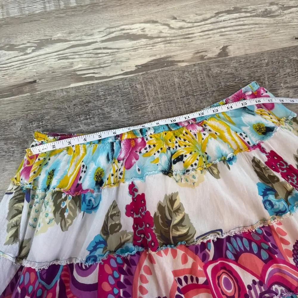 Vintage 90s Cato Tiered Patchwork Boho Maxi Skirt Y2K Festival Fairycore 18 XXL